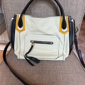 Stylish Cream and Black Handbag